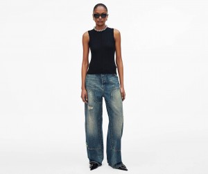 Marc Jacobs Fine Ribbed Merino Tank Black | USA_MJ27768
