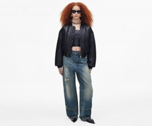 Marc Jacobs Puffy Leather Bomber Black | USA_MJ32909