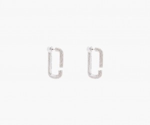 Marc Jacobs The J Marc Crystal Hoops Silver | USA_MJ47071