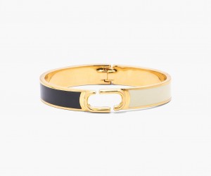 Marc Jacobs The J Marc Hinge Bangle Black / Gold | USA_MJ52975
