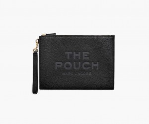Marc Jacobs The Leather Large Pouch Black | USA_MJ36502