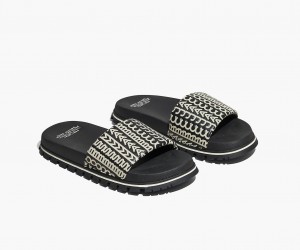 Marc Jacobs The Monogram Slide Black / White | USA_MJ95033